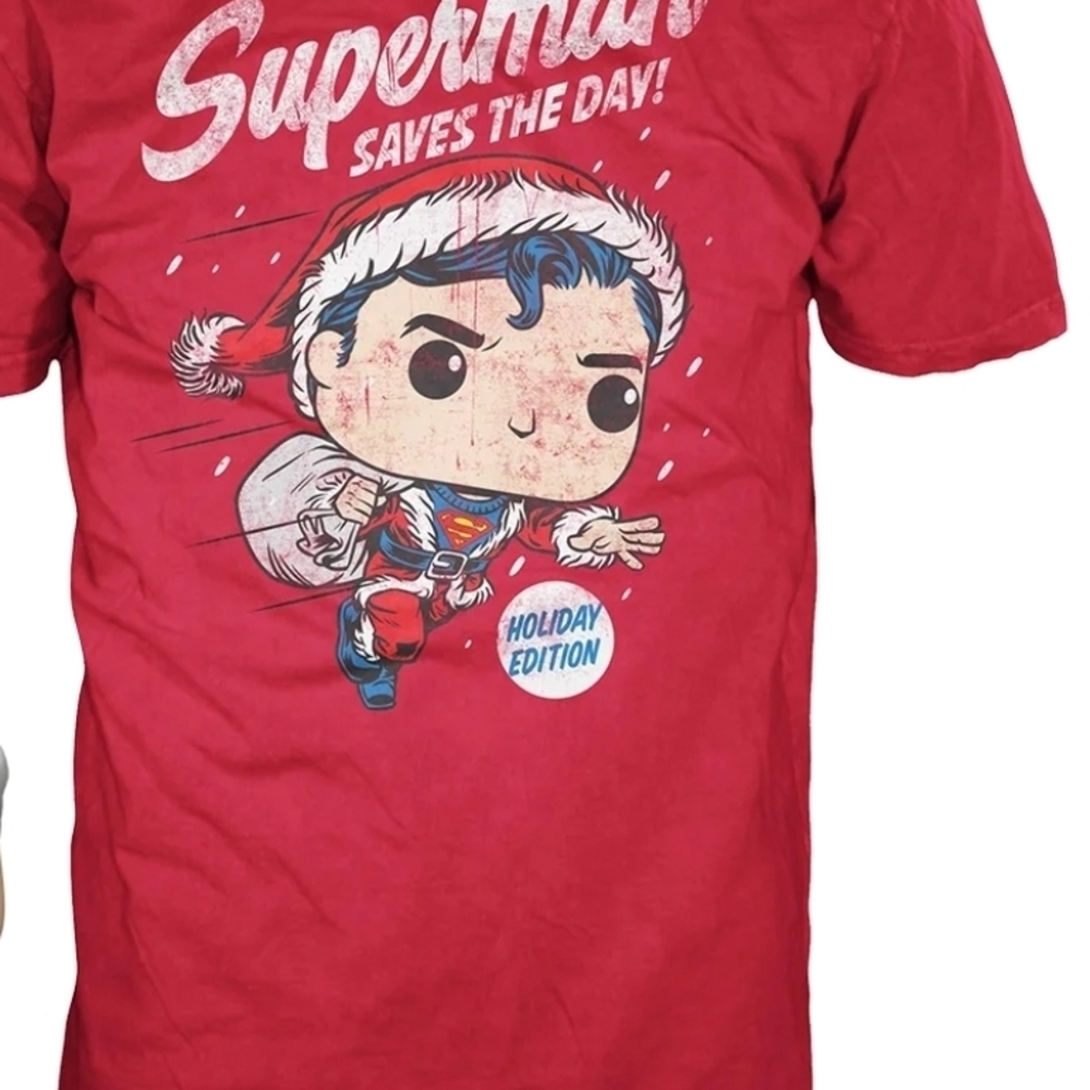 Superman Holiday Edition Red Funko T-Shirt - New - Size XL